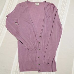 Madewell Wallace Lavender Merino Wool Cardigan
